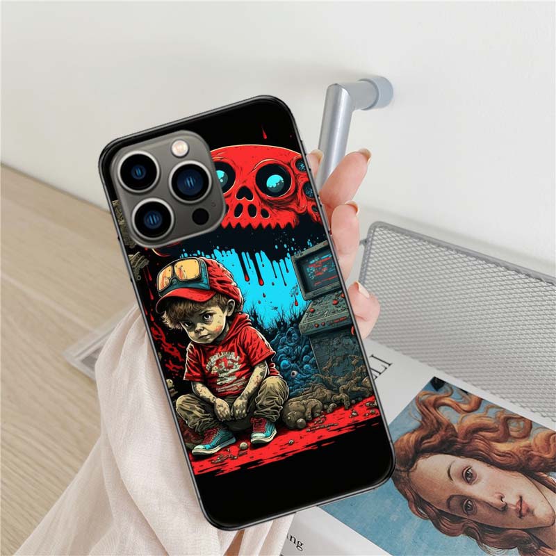 Devils Addicted To Game Consoles Phone Case For Iphone 17 Air 16 15 Pro Max 14 Plus 16E Coque 13 Pro 12 Mini 11 Clear Cover Sili