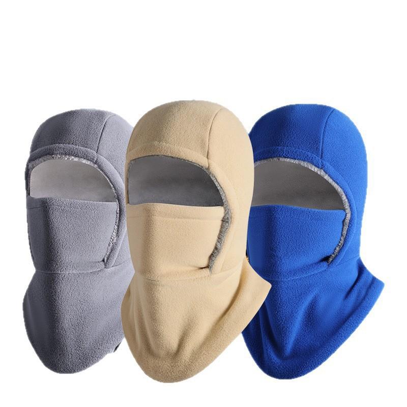 Outdoor warm pullover hat for men and women, cold protection in autumn and winter, integrated face protection and neck protection, piled and thickened