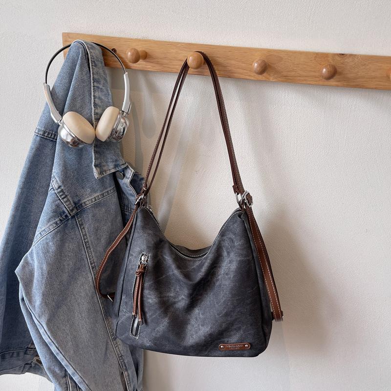 Autumn trend niche soft leather texture underarm tote bag commuter simple backpack women