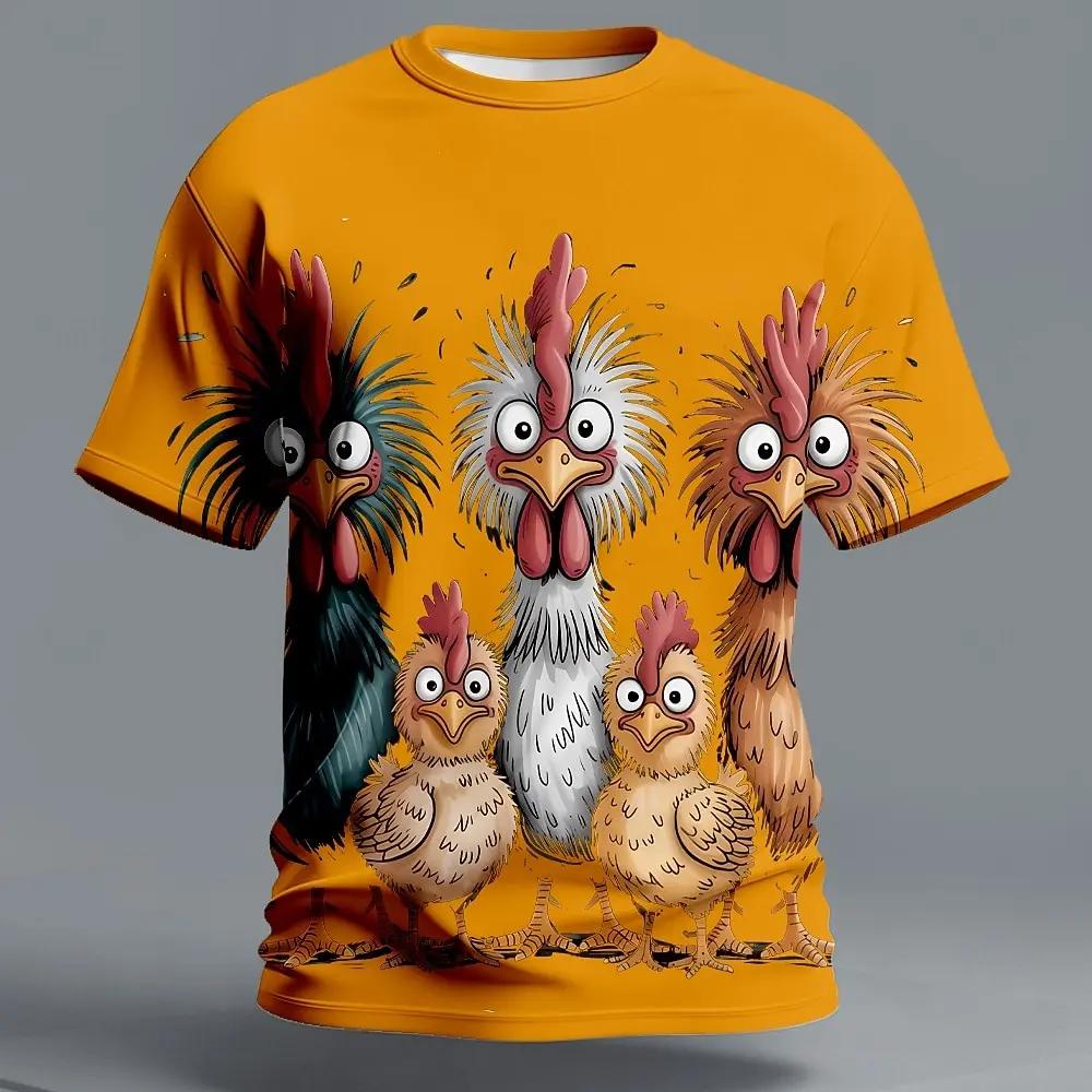 T-shirt Estiva da Uomo Girocollo Stampata in 3D Moda Versatile Traspirante Tendenza Casual