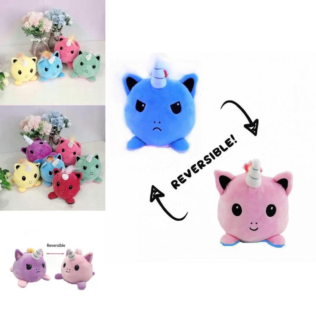 Magical Reversible Unicorn Plush Doll Luxurious Soft Material With Feather Cotton Filling For Comfort