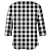 Women's Fashionable Casual Three Quarter Sleeve Printed V Neck Pullover 4/3 Sleeve Top