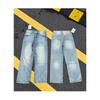 ZYLLO American Style Washed Jeans Niche Chic Blue Denim Wide Leg Pants Straight Trousers