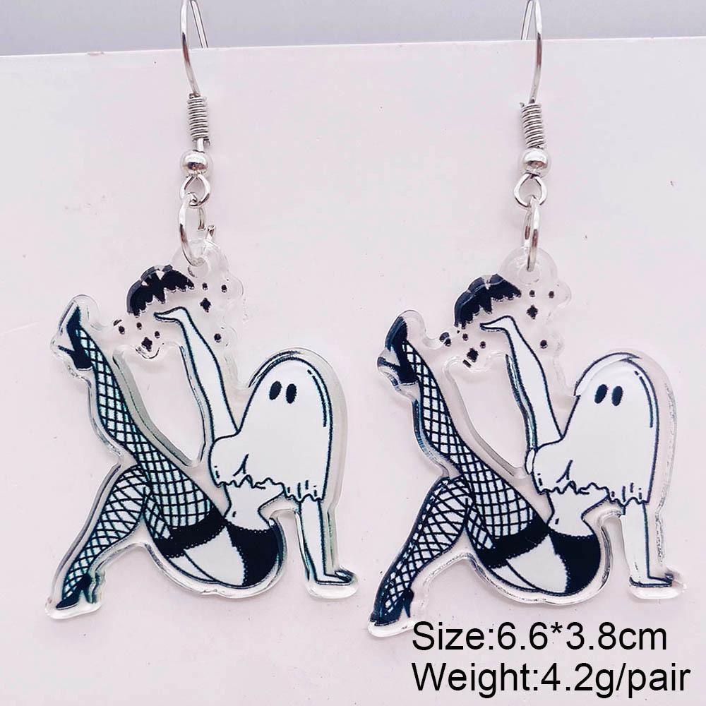 Spooky Halloween Pumpkin Ghost Witch Acrylic Earrings