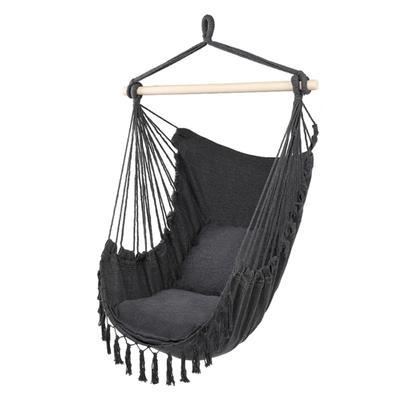 Kissen-Hängesessel mit Quaste, 198 lbs Tragfähigkeit, Schlaf-Hängematte für Terrasse, Veranda, Garten, Hinterhof
