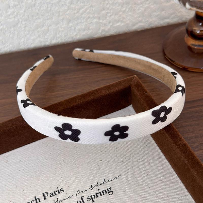 Polka Dot Hair Bands for Women Floral Print Hair Hoop Headbands Sweet Girls Plaid Hairband Hair Accessories Headwear Headdress