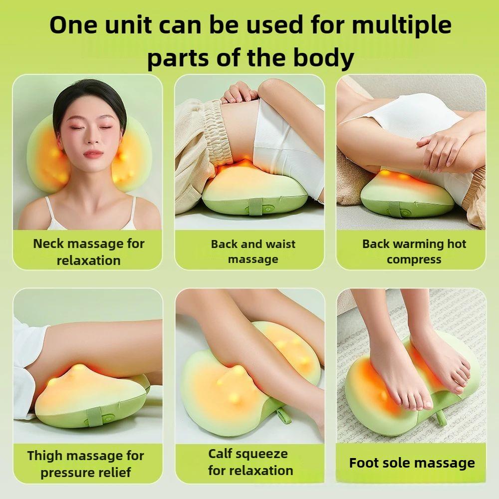 Newest Multifunctional Neck Back Massager Pillow with Heating Deep Tissue Kneading Massage Shoulder Leg Foot Gift