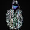 2026 Spring/Autumn Colorful Starry Swirl Reflective Hooded Jacket - Trendy Loose Knit & Breathable