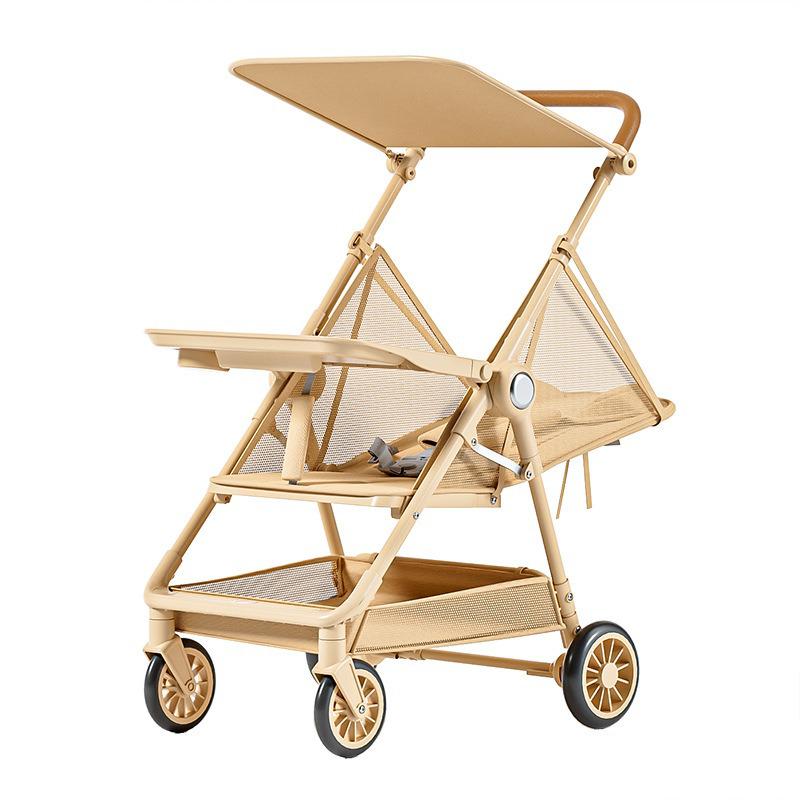 Lightweight & Portable Baby Stroller: Reclining, Four-Wheel for Ages 0-5