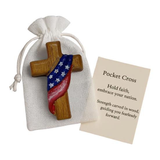 1/2 ks Víra Síla Kapesní objetí s inspirativní kartou Přenosná dřevěná vlastenecká víra žeton dekorace křesťanské náboženské dárky
