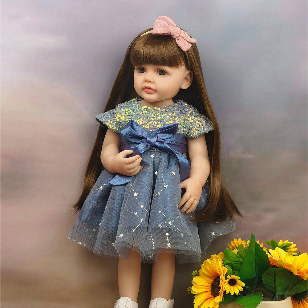 Drăguțe Picioare Dreapte Păpuși Reborn Betty 55cm Vinil Întregul Corp Baie Simulare Păpușă Prințesă Fată Ora de culcare Păpușă de însoțire Cadouri de naștere pentru copii