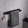 Self Adhesive Bathroom Accessories Hardware Set Stainless Steel Black Silver Towel Bar Towel Hook Towel Ring Toilet Towel