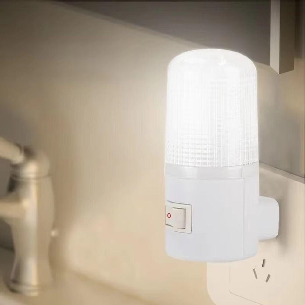 3W Plug-in Night Light with Switch Energy-saving European Standard Night Light White LED Soft Glow Cylindrical Night Light