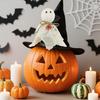 Halloween Ghost Tree Topper 7 Inch Small White Cloth Ghost Treetop Ornament with Bells for Home Party Supplies