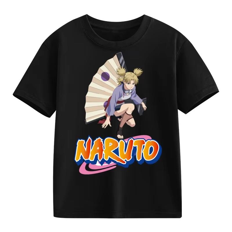 2026 Naruto Kids TShirt Uzumaki Uchiha Sasuke Hatake Kakashi Anime Character Print Cotton Short Sleeve Boys Girls Round Tops