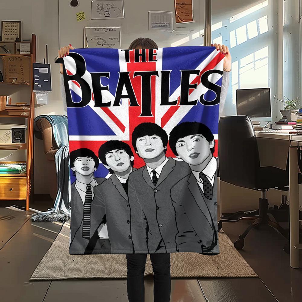 1PC Famous rock band Print FlAannel Blanket, High quality Comfortable for All Seasons, Home Decor, Warmth and Comfort