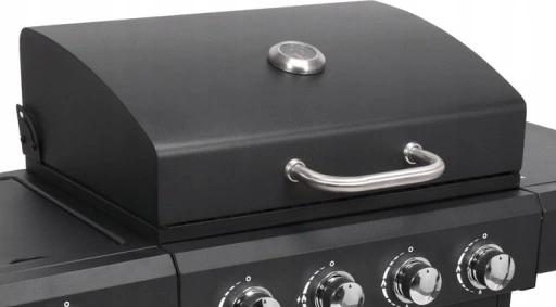 Grill Ogrodowy Gazowy Rozkładany Duży Na Kółkach Ruszt Zamykany Pokrywa
