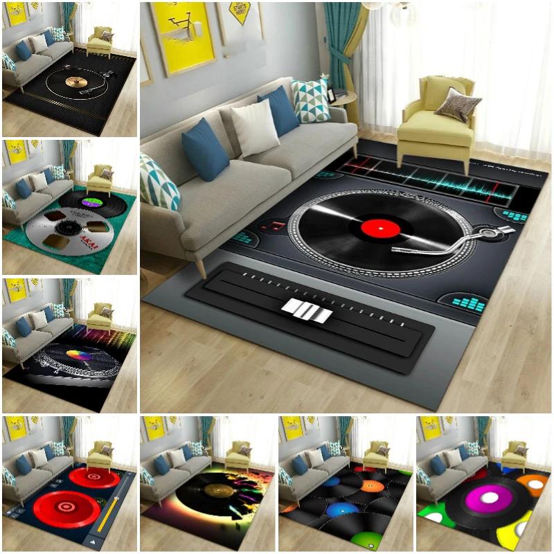 3D Vintage Classical Music Vinyl Record Area Rug Carpet Living Room Decor Bedroom Sofa Carpets Bedside Non-slip Mat Doormat