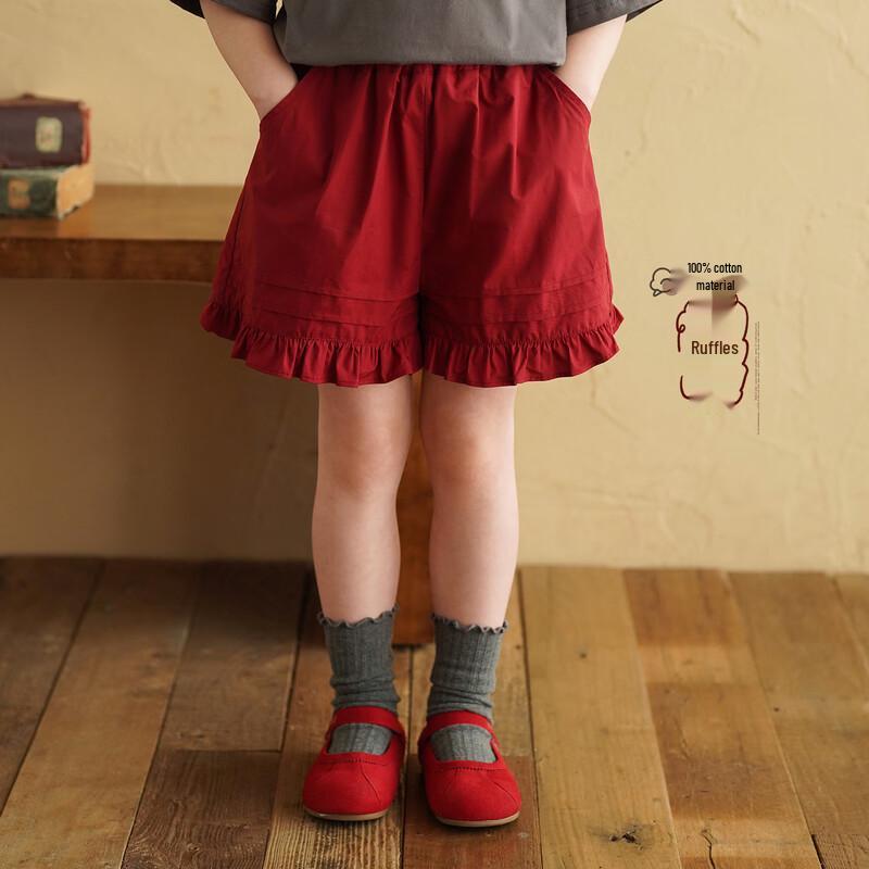 Little Girls  Ruffle Hem Cotton Summer Shorts 6