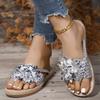 Women Fashion Casual Shoes Braided Floral Decor Vocation Beach Flip Flops Non Slip Slides Ladies Zapatos Mujer Chaussures Femme