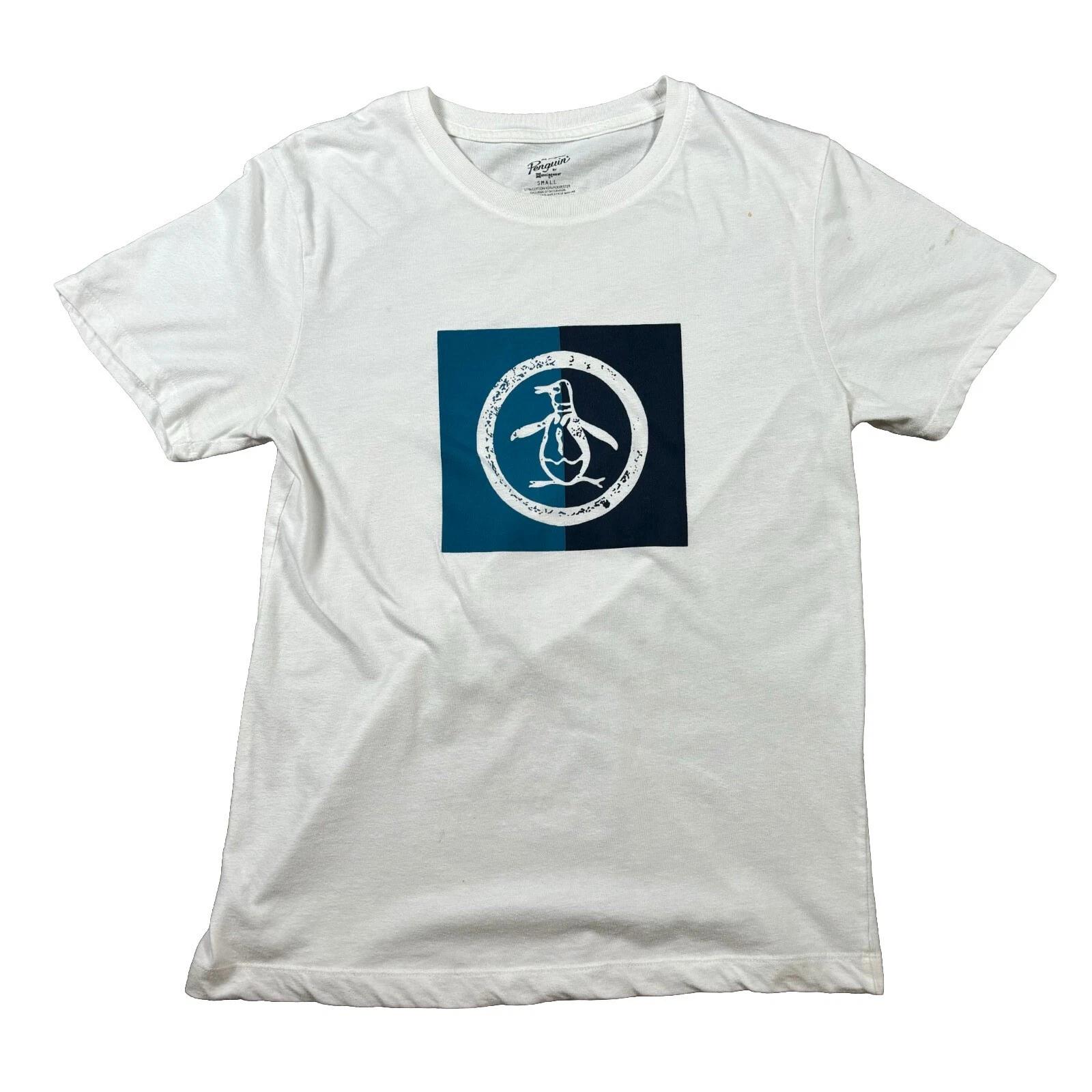 

Penguin By Munsingwear Shirt Mens Small White Short Sleeve Graphic Tee S