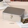 Lockable Retro Tin Box for Cosmetics, Documents, and Jewelry Storage