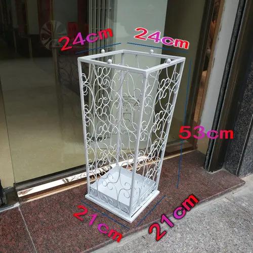 

Антикоррозийный металлический органайзер для зонтов из кованого железа, подставка для зонтов, хозяйственное ведро, квадратная французская бочка, винтаж белый