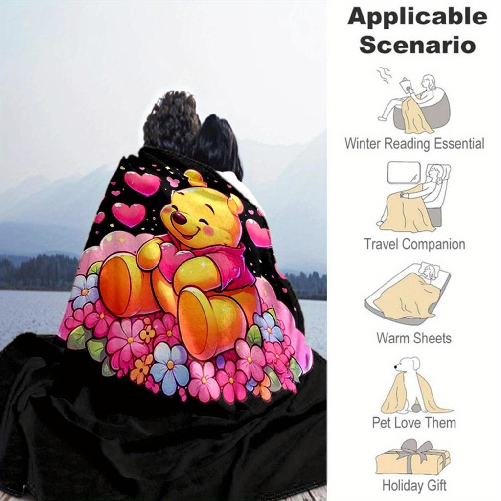 1pc Winnie The Pooh Printing Blanket - Soft, All-Season Throw for Living Room, Bedroom,Personalized Gift with Adorable Cartoon Design