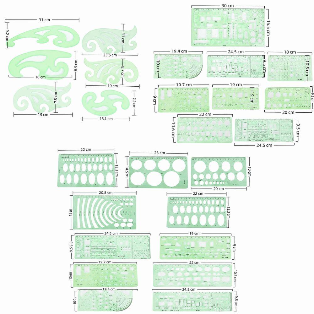 6 Sets Architecture Draft Template Rulers DIY Craft Template  General Drawing Creation