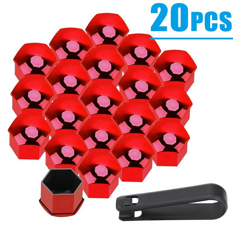 20/40Pcs Car Wheel Nut Caps 17/19/21mm Auto Hub Screw Cover Black Plastic Anti Dust Car Wheel Nut Bolt Covers Tire Accessories 17mm