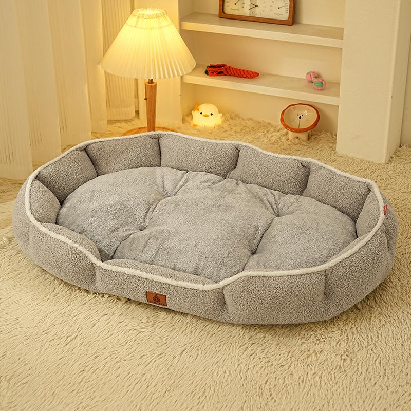 Cloud Velvet Dog Bed Autumn Winter Thickening Warmth Sofa Beds for Small Medium Dogs Soft Plush Pet Pad Dogs Accessories