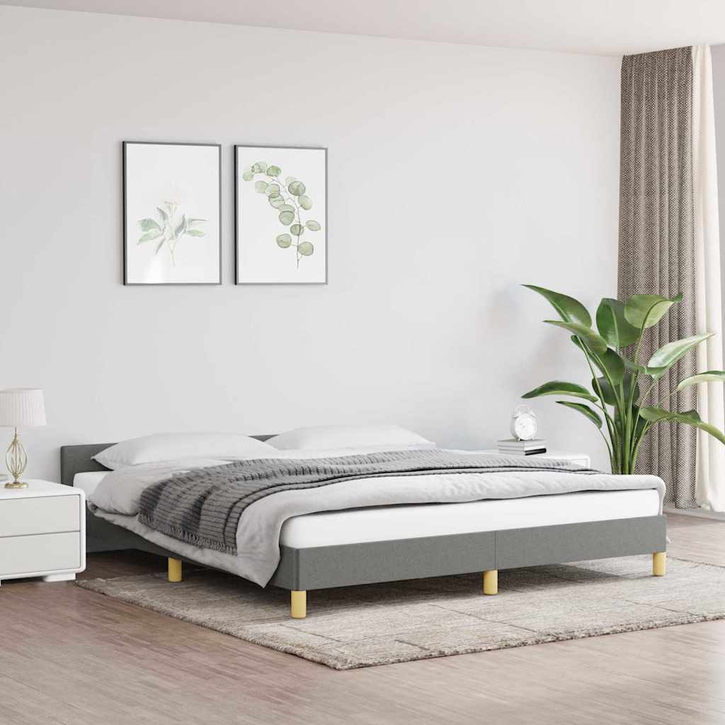 Vidaxl Bed Frame Without Mattress, Dark Gray, 160X200 Cm, Upholstered