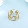 Stainless steel fashion women's hollow ring Lotus elegant romantic high quality design jewelry Valentine's Day anniversary gift