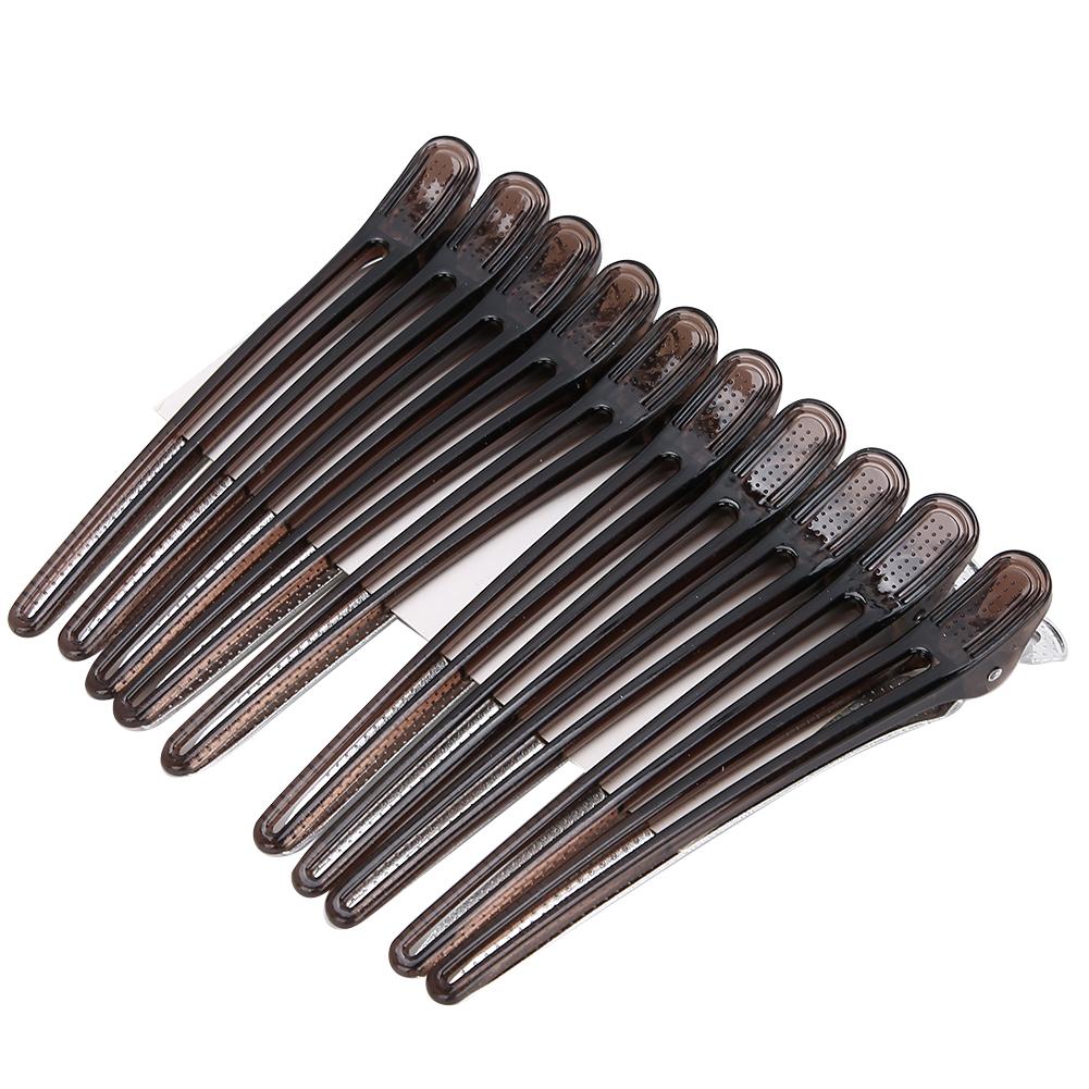 

10 шт. Зажим-уточка для разделения волос, парикмахерская заколка для прически для парикмахерской, барбершопа, синий чёрный