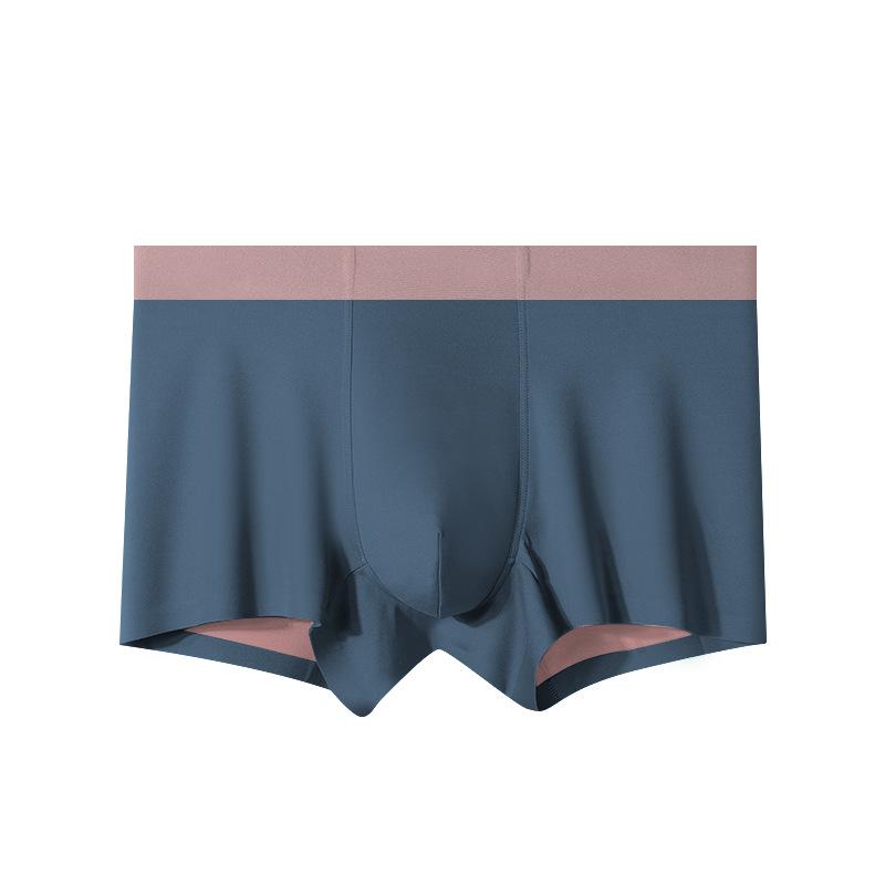 Men's Spring and Summer High Grade Light Luxury Without Mark Mulberry Silk Antibacterial Waist Four Corners Underwear