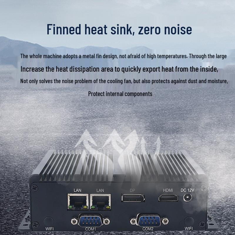 Yan Yue J6412 Fanless Industrial Computer: Dual Network, 2 Serial Ports, Embedded Control Machine.