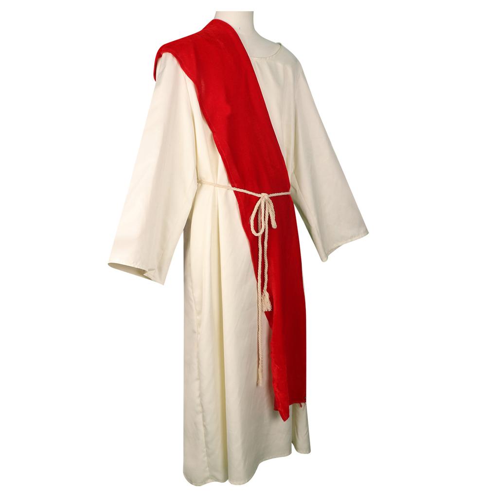 Mens Costume Christian Cosplay Religious Robe Medieval Missionary Outfits Halloween Outfit