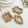 Resin Classic Baroque Frame Christmas Tree Pendant  Golden Square Oval Frame Christmas Hanging Decoration Home Ornaments