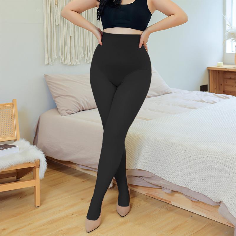 

Plus Size Black Sheer and Velvet Thickened Stockings - Non-Slip Base Layer for Autumn/Winter Plus Size 100g Thin (100-220 lbs)