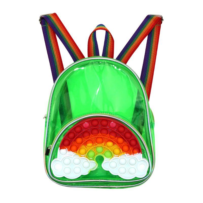 

Backpack Toys Fidget Big Size Pop It Shoulder Bag Push Bubble Stress Reliever зелений