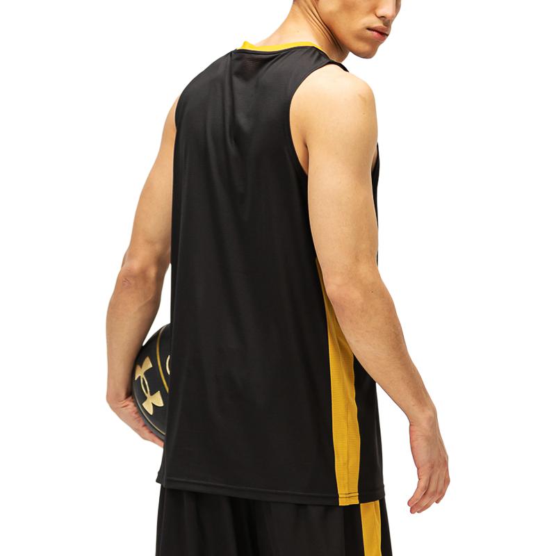 Under Armour Color Block Knit Training Basketball Vest Men Tops Black 21500107-001