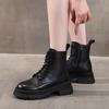 Short Boots for Women 2025 New Style British Fashion Layer Cowhide Autumn and Winter Boots Thick Soled Early Autumn Short Boots