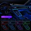 USB Car Interior Strips Lights Multicolor LED Fiber  Lighting set Simple Installation for Dashboard & Console