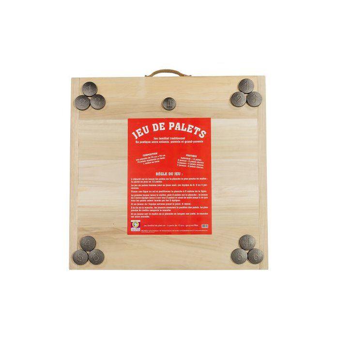 MECABOIS Juego completo de tejo - 12 discos de madera maciza - Juego familiar tradicional