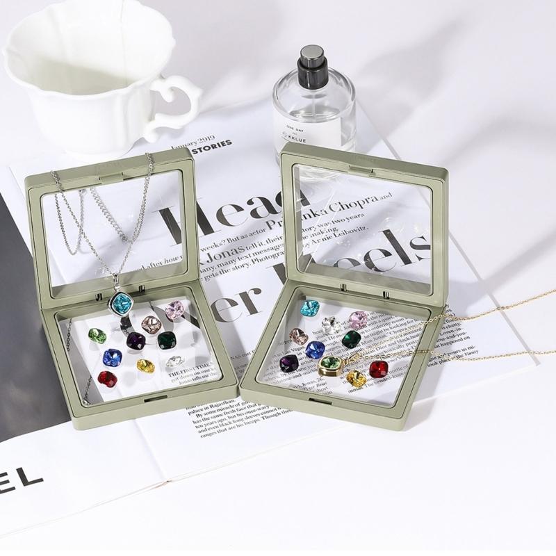 Replaceable Zircon Necklace Birthstone Pendant Neckchain Adjustable Choker Handmade Collarbone Chain Jewelry for Women