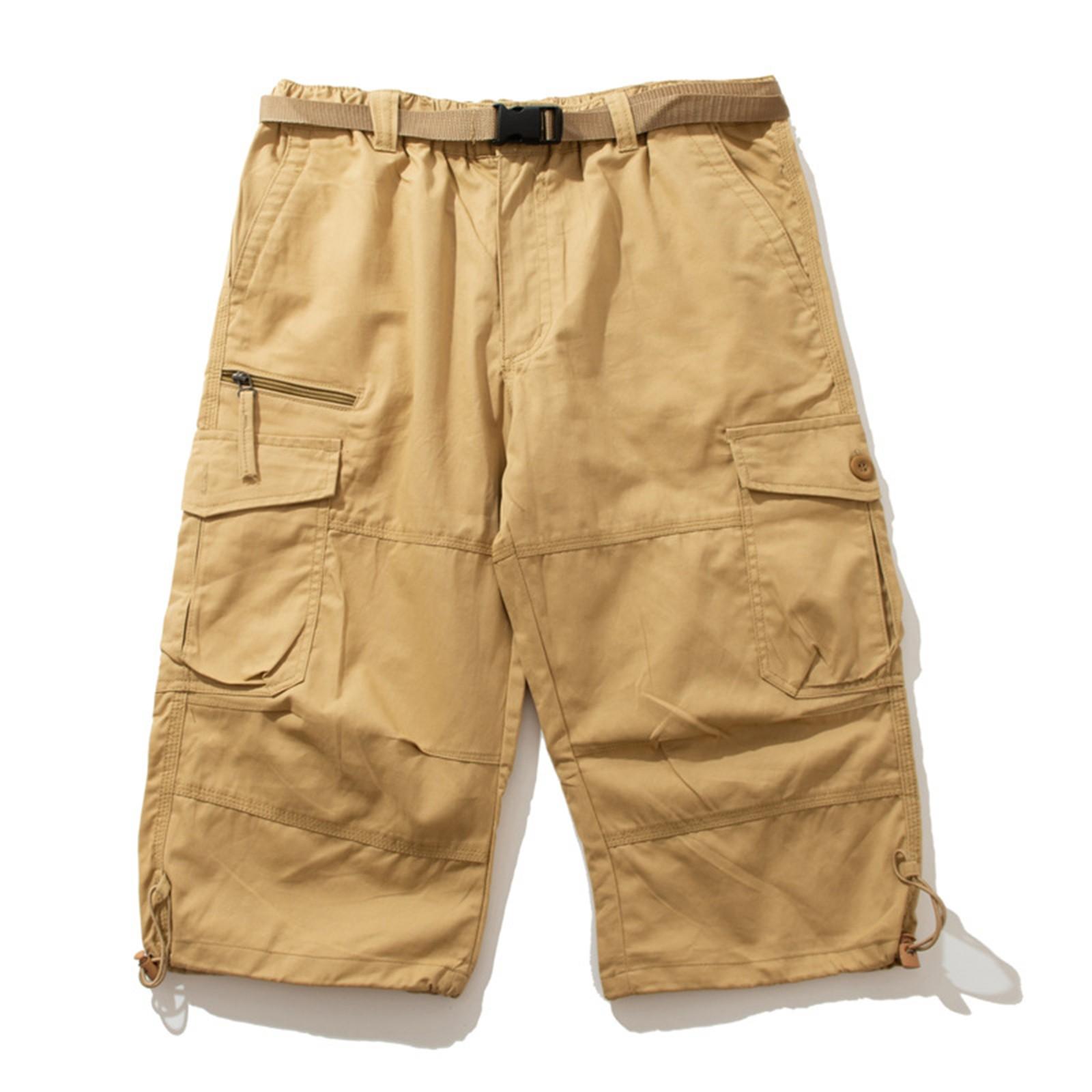 

Мужская летняя рабочая одежда, короткие брюки, повседневные брюки, свободные спортивные штаны XXXXL хаки