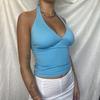 Kobiety Halter Camisole Damski podkoszulek z dekoltem w kształcie litery V Seksowne czołgi Obcisły gorset bez pleców Femme Topy