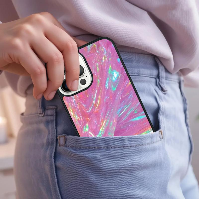 Holographic Iridescent Phone Case For iPhone 17 Air 15 16e 14 13 Pro Max Coque 12 11 Pro Max PLUS cover