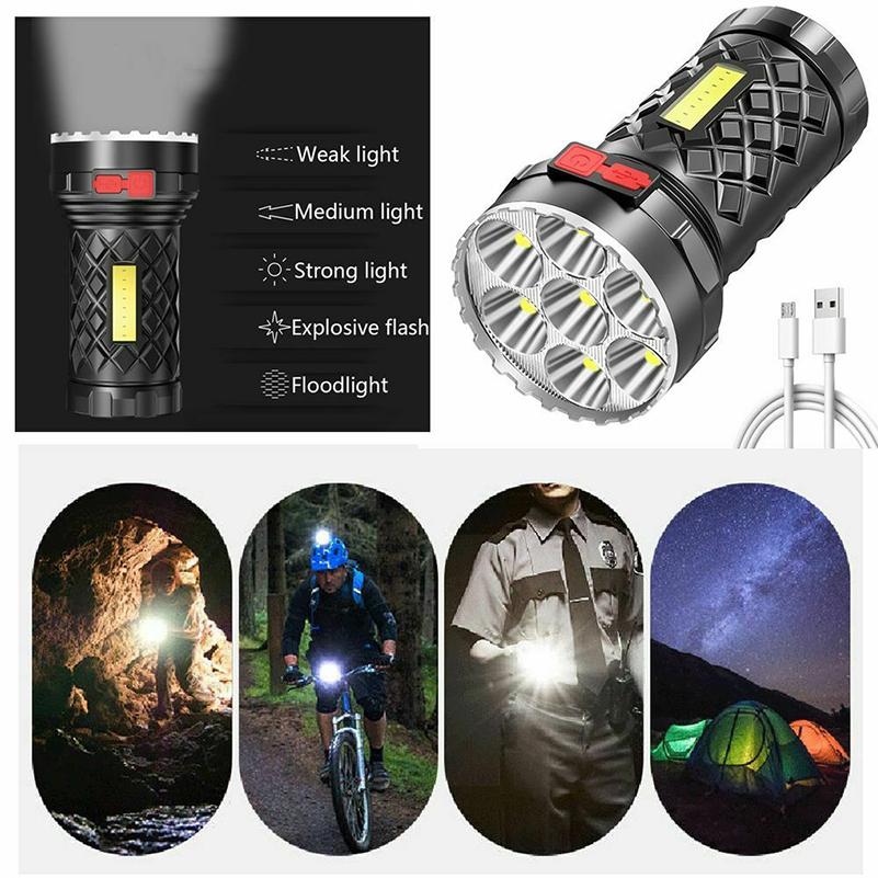 Potente 7 LED + COB Luz lateral Linterna LED Impermeable 5 modos Antorcha USB Linterna recargable con batería incorporada comprar a buen precio — entrega gratuita, reseñas reales con fotos — Joom Potente 7 LED + COB Luz lateral Linterna LED Impermeable 5 modos Antorcha USB Linterna recargable con batería incorporada comprar a buen precio — entrega gratuita, reseñas reales con fotos — Joom
