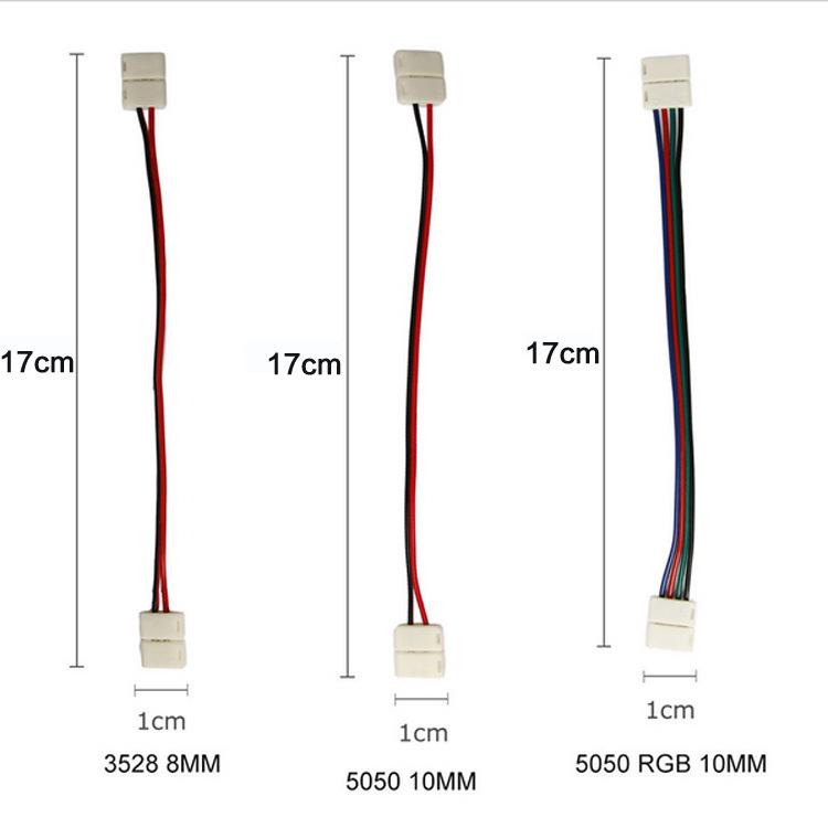 Solderless Connector Cable for LED 3528/5050 Strip Light - Seven-Color Snap, Low Voltage
